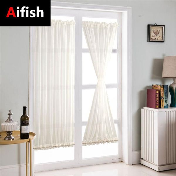 

finished rod door curtains high precision solid color shading french windows living room decoration fabrics valance rideau curtain & dra dra