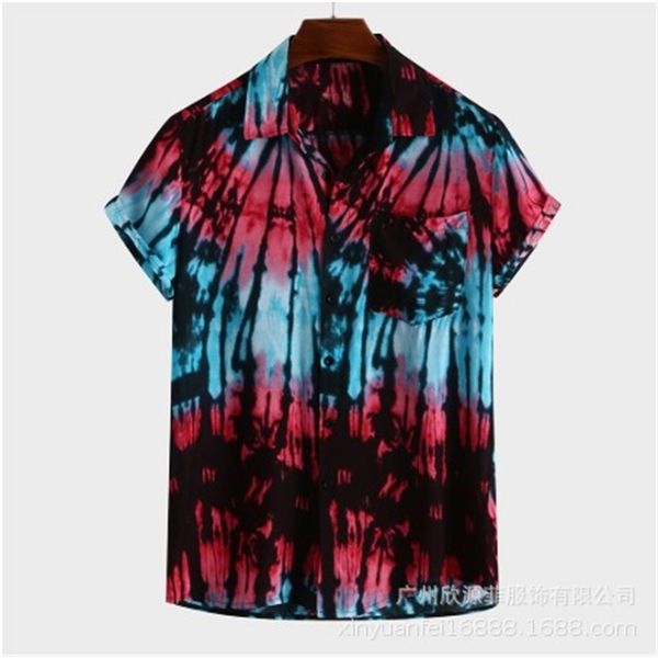 

boutique fashion shirt 2021 summer short sleeve tie dyed men's, White;black