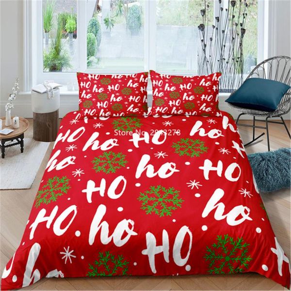 

bedding sets home textile cute cartoon santa print comfortable duvet comforter pillowcase holiday atmosphere bedroom decoration