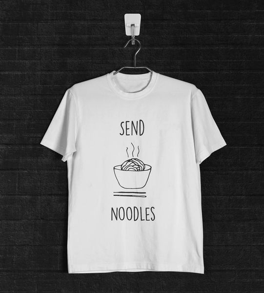 

women's t-shirt send noodles letters print women 100% cotton tshirt casual funny for lady girl tee drop ship y2k harajuku, White