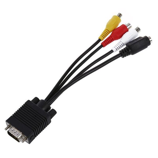 

adapter to tv s-video rca output video cable for pc audio cables & connectors