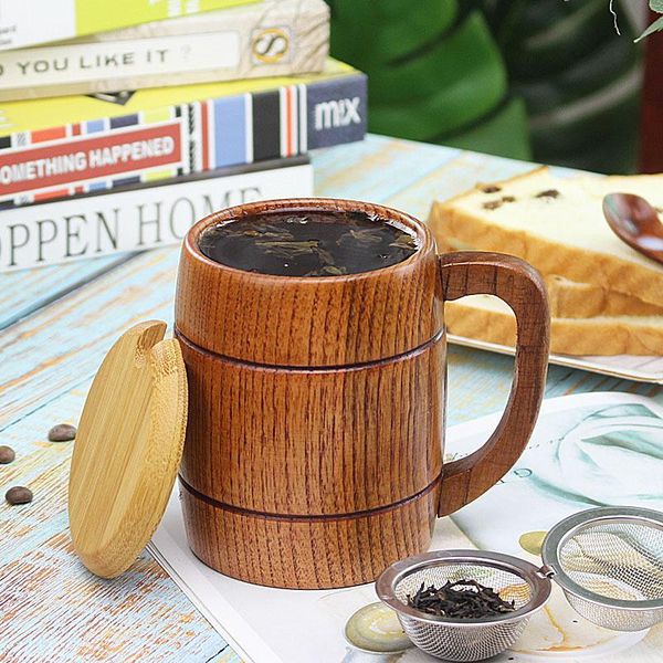 

cups & saucers 320ml jujube beer wooden mug personality bar living room with handle ears tea coffee mugs kitchen