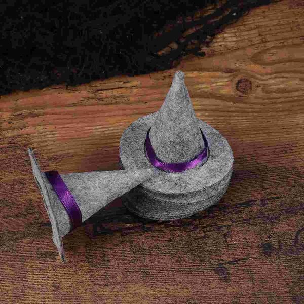 

party hats 6pcs mini felt witch bottle decor for diy hair accessories crafts (grey)
