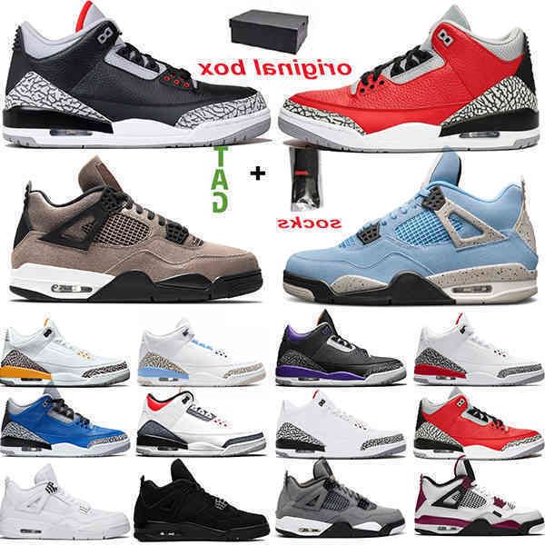 

men boots shoes 4s university blue taupe haze jumpman 4 court purple unc fire red varsity royal mens trainers sneakers sports size, Black