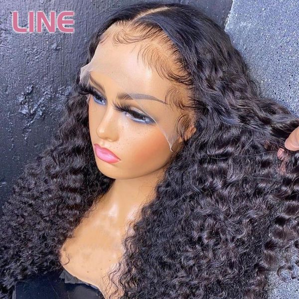 

lace wigs 13x4 hd frontal wig curly human hair brazilian deep wave transparent melted hairline for women, Black;brown
