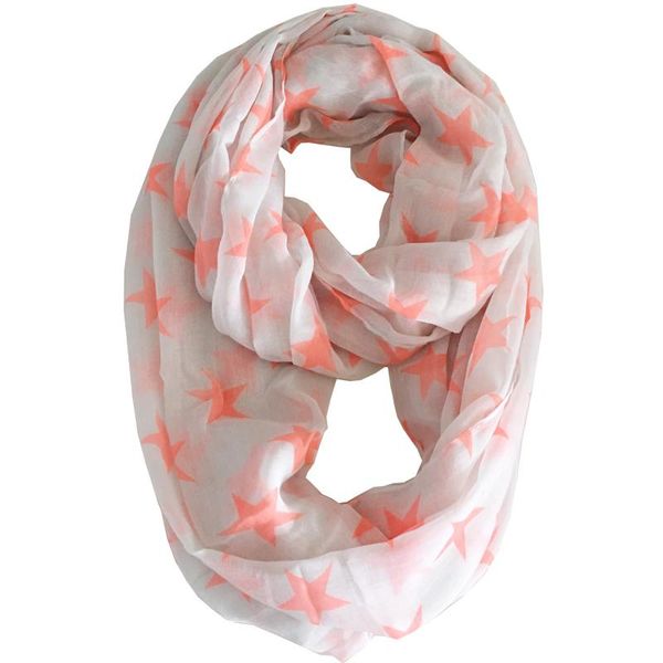 

scarves stars print polyester infinity scarfs for women fashion lightweight winter warm large gifts lady ring loop 180*110cm, Blue;gray