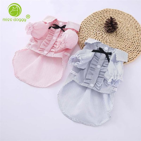 

dog apparel miss doggy fashion pet puppy clothes stripe western style women's shirt cat grid costumes t shirts summer coats