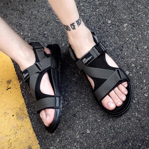 

sandals gladiator roman man sandalias heren flip sandal masculina sandalet transpirables zandalias sandali sandale beach herren, Black