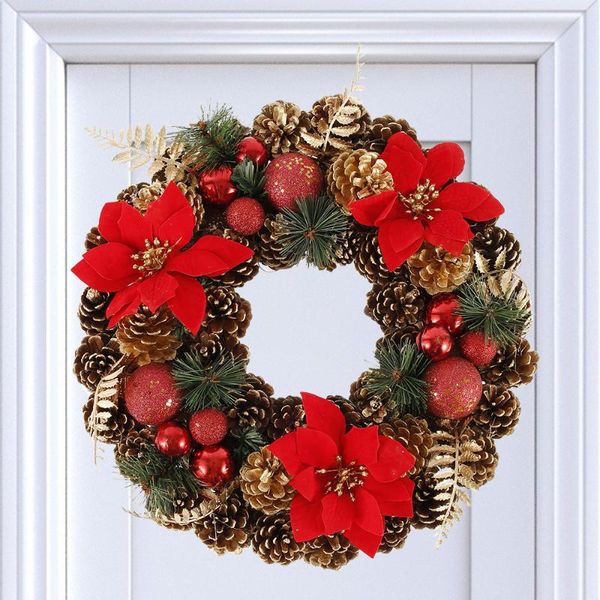 

christmas wreath decorations diy hanging for home rattan festive party garland decoration ornament decorative flowers & wreaths