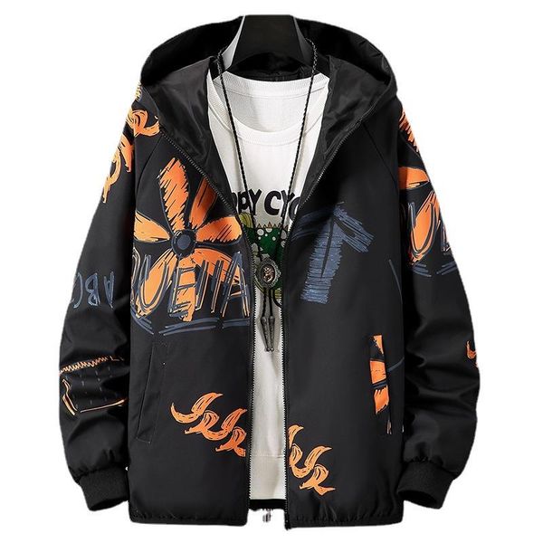 

men's jackets windbreaker jacket men autumn outdoor hooded large size streetwear zipper brand clothing 5xl, Black;brown