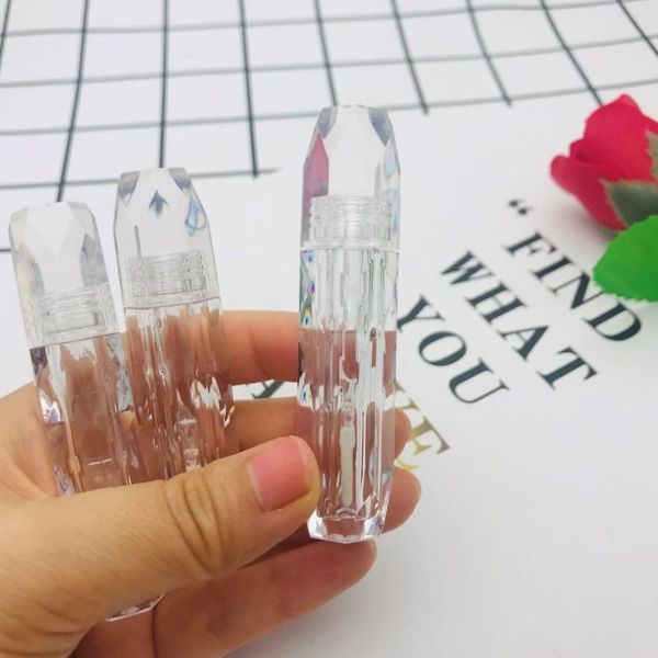 

storage bottles & jars 10/50pcs 5ml empty lip gloss tube,clear glaze tube,black cap,diy lipstick cosmetic packing container,gold collar