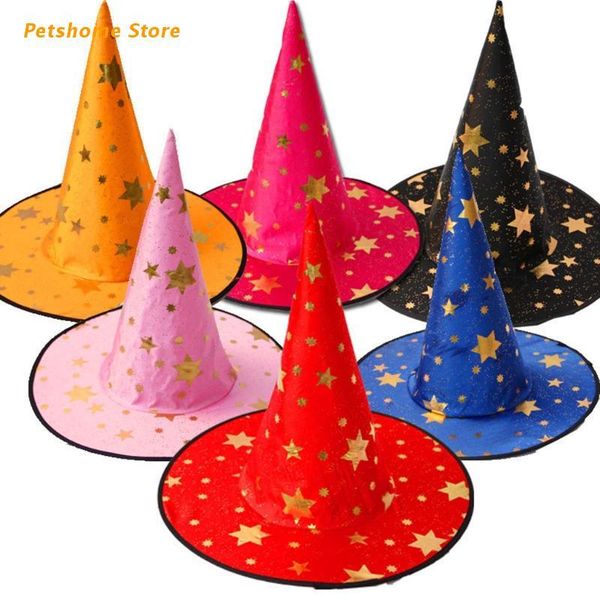 

party hats lx9c halloween bronzing witch wizard hat headgear masquerade peaked cosplay props