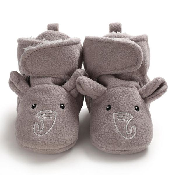 

baby animal footwear winter boots born cute cartoon gray elephant shoes girl boy super keep warm snowfield booties presents, Black;grey