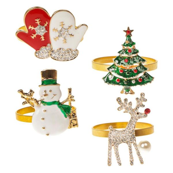 

napkin rings 4pcs funny christmas tree interesting xmas party buckles
