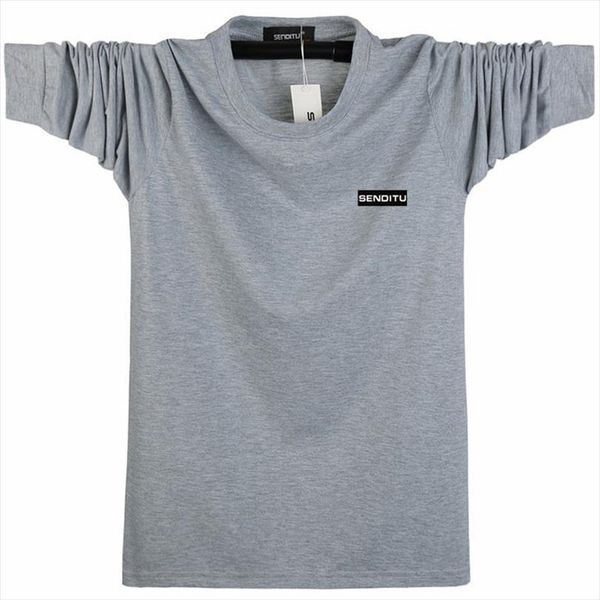 

solid color homme tees mens t shirts o neck cotton spring autumn long sleeved casual plus size 5xl 6xl, White;black