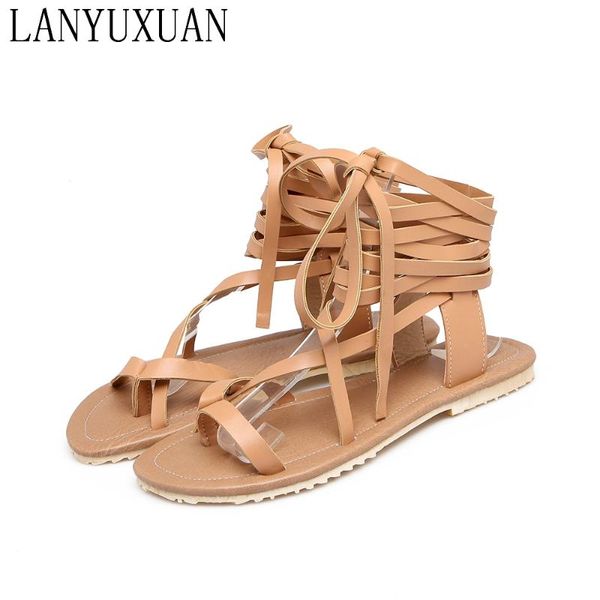 

sandalias mujer limited gladiator sandals women plus size 34-52 shoes 2021 flats sapato feminino summer style 347, Black
