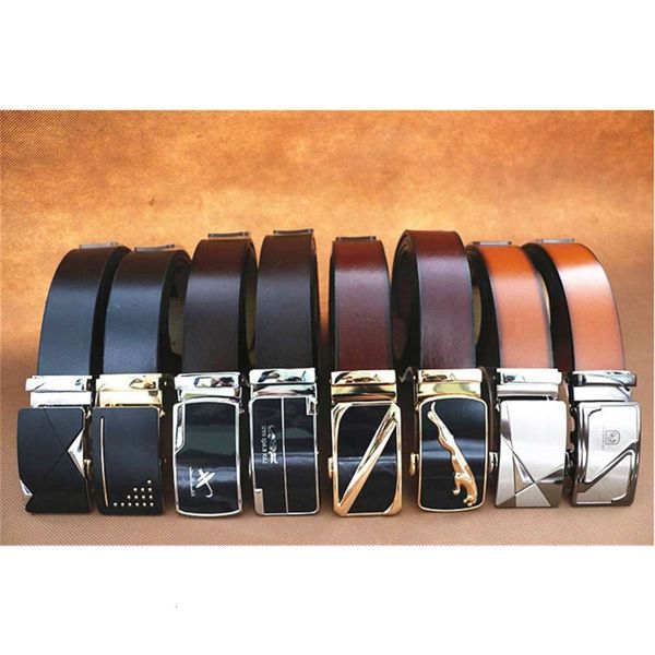 

belt automatic buckle belt for men's vegetable tanning leather, Black;brown