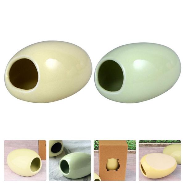 

2pcs ceramic cooling nests hamster houses small pet for home animal supplies
