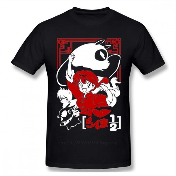 

punk rock mans ranma 1 men t shirt 2 guys fashion streetwear round neck faddish design tee, White;black
