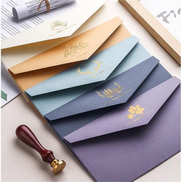 

5pcs/set retro envelope letter paper greeting card set +15 pcs sealing glue invitation letterhead envelopes advanced postcard gift wrap
