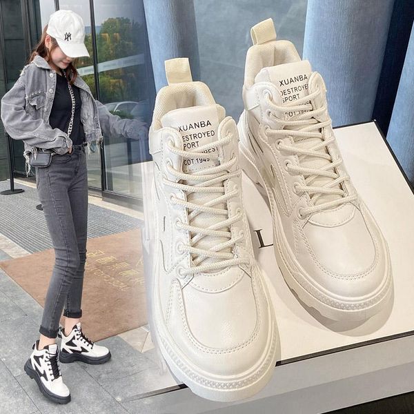 

boots 2021 women ankle boot warm winter shoes for woman increased high ladies casual leather, Black