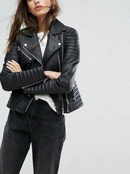 

spring fashion women soft motorcycle faux leather jackets ladies long sleeve autumn winter biker streetwear black pink coat 210513