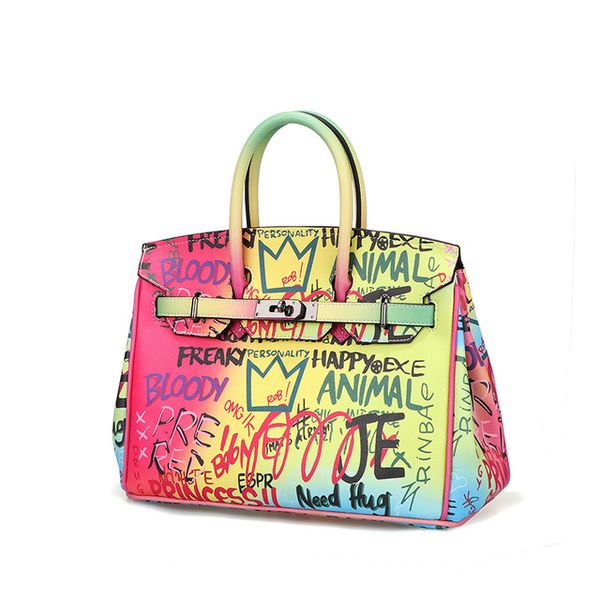 

2021 new color graffiti versatile one shoulder messenger personalized hand high capacity bag fashion