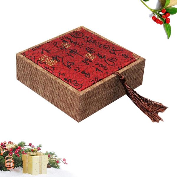 

gift wrap 1pc letter box chinese style retro jewelry premium packaging (red tassel)