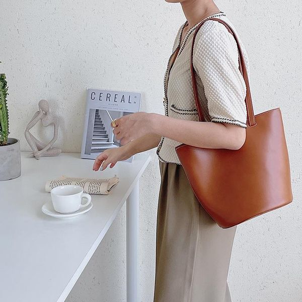 

evening bags brand design women shoulder bag large capacity bucket handbags quality pu leather women's totes shopping for woman