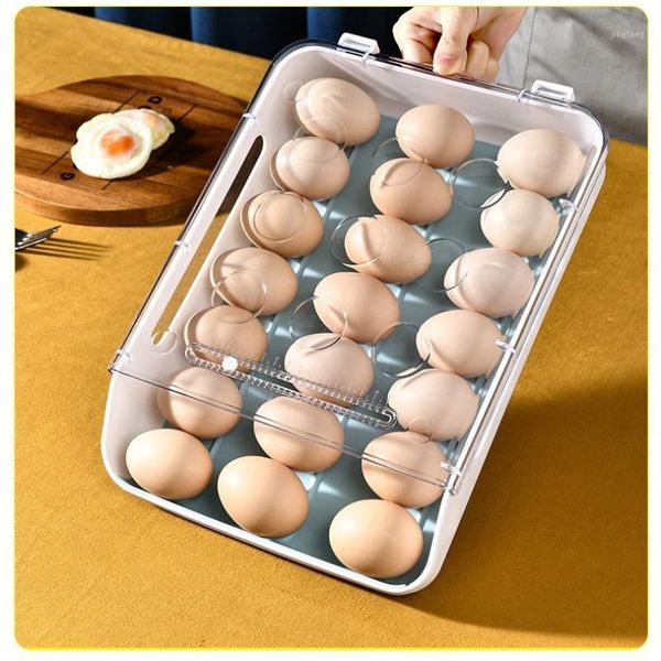 

storage bottles & jars home egg box drawer-type refrigerator plastic transparent dumpling tray automatic rolling kitchen