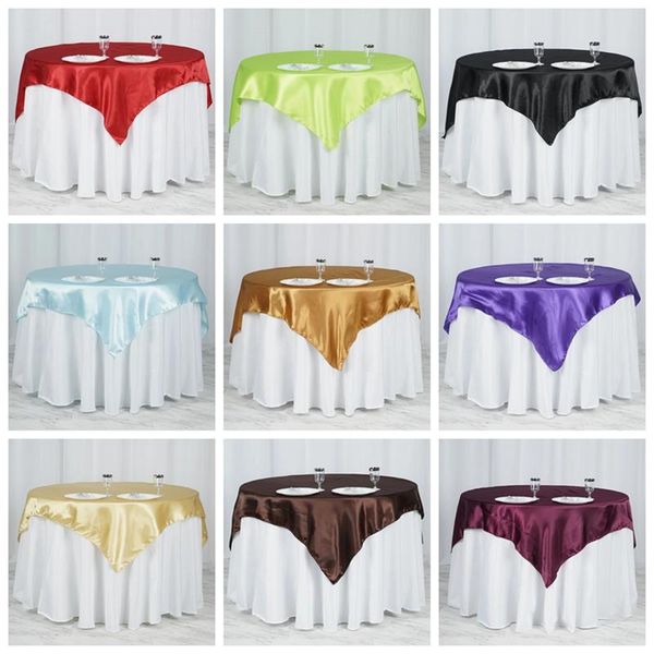 

table cloth 145x145cm satin tablecloth square el banquet overlay for wedding party christmas cover home decoration