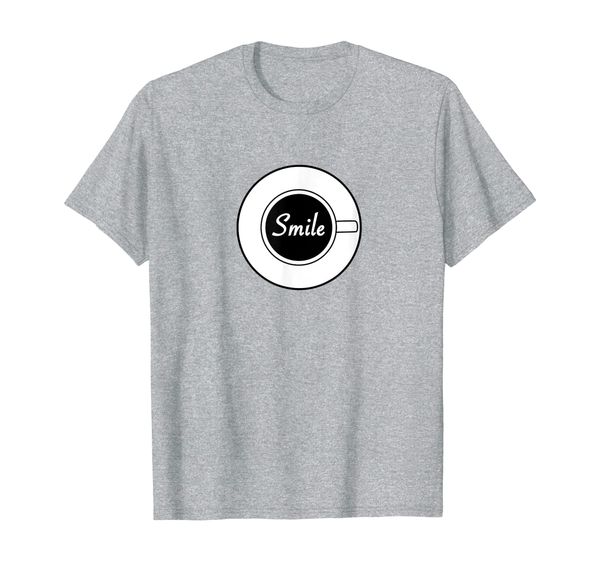 

coffee cup t shirt with smile foam t-shirt, White;black
