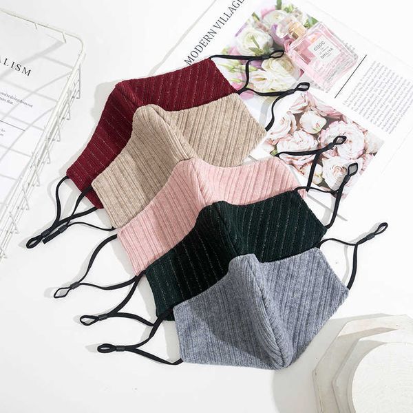 

w fashion thickened cashmere like dustproof breathable washable mask adjustable ear buckle