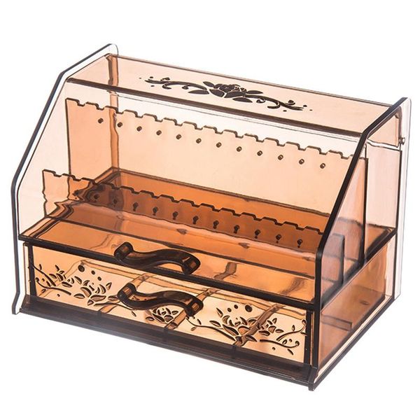 

acrylic drawer cosmetics storage box transparent plastic lipstick jewelry display stand makeup organizer boxes & bins