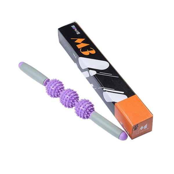 

yoga mats 18 inch muscle massager gym relaxation bar massage roller deep shaft-purple