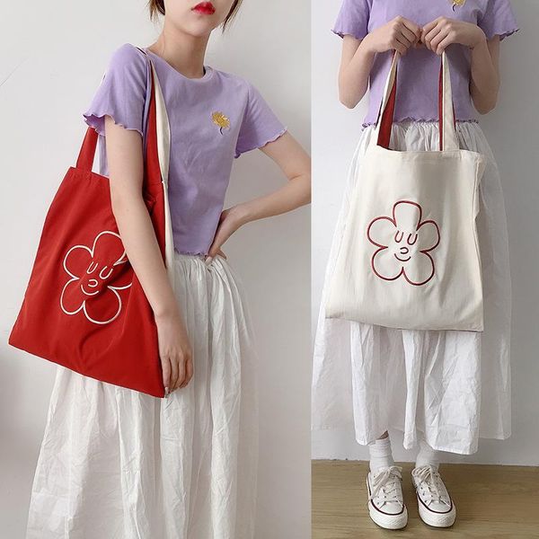 

brand large capacity women's bag leisure wild shoulder canvas school shopping cross body