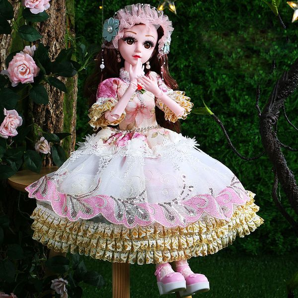 

60cm fashion girl dolls large original handmade 1/3 doll full set 18 jointed doll girls toys for children kids gif fashion doll