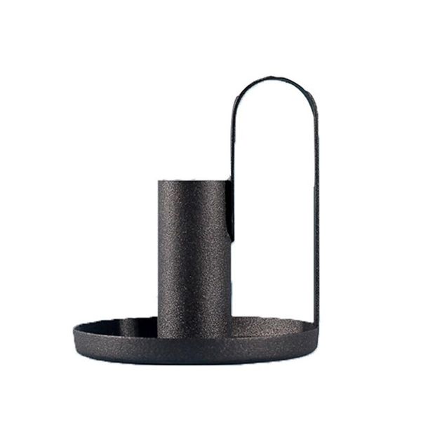 

candle holders 1/2pcs retro iron holder matte black candlestick simple elegant table decorations for dining room christmas reme8