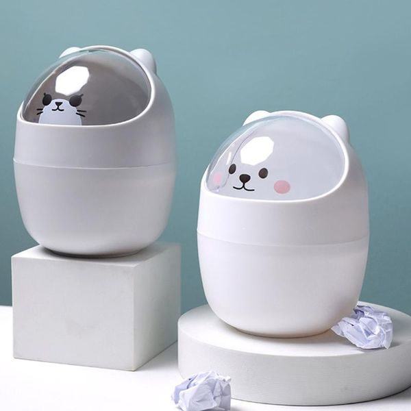 

waste bins mini desktrash can multifunctional reusable storage bin for office kids bedroom cartoon animals garbage organizer 50lb