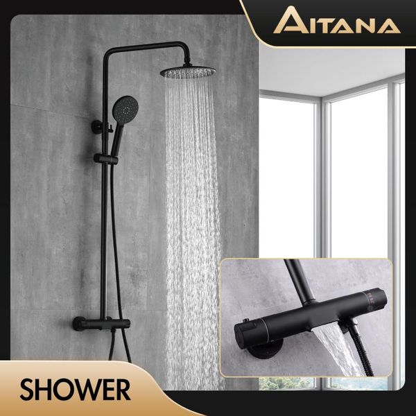 

bathroom shower sets black brass system faucet set waterfall