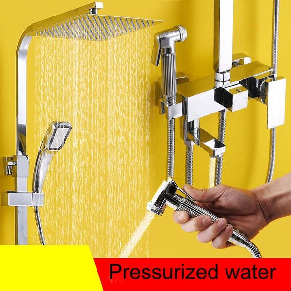 

bathroom shower sets household copper set bath pressurized thermostatic el faucet rain nozzle