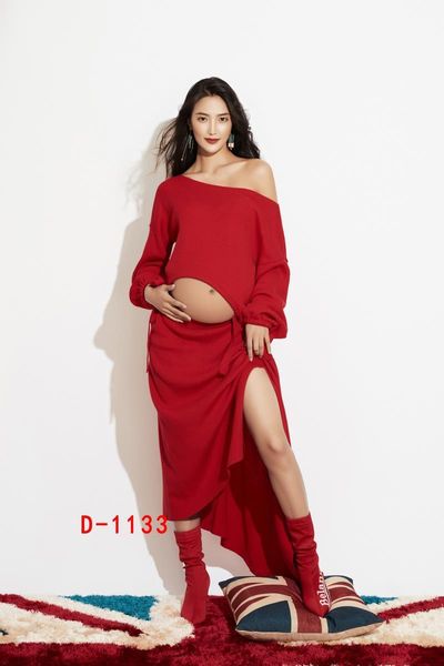 

cotton women pregnants maternity dress pography props off shoulder sleeveless solid for po shoots dresses, White