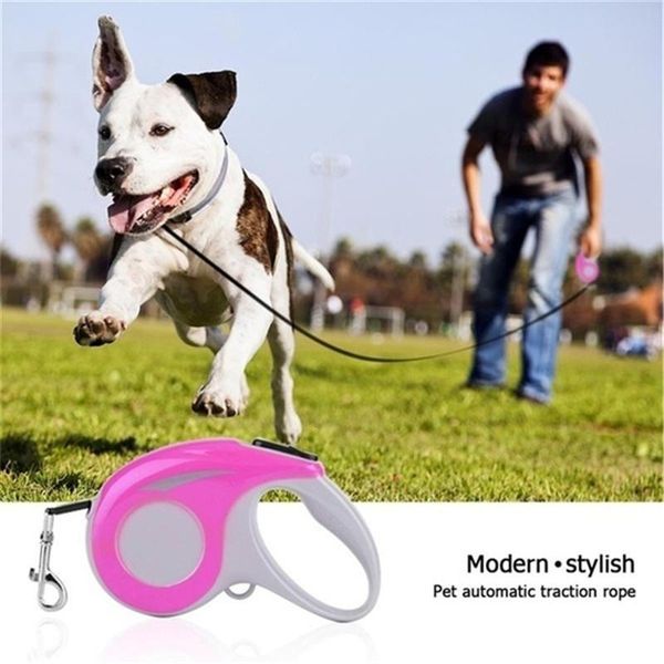 

protable retractable dog leash outdoor automatic flexible pet traction device walking running rope 3m/5m products collars & leashes