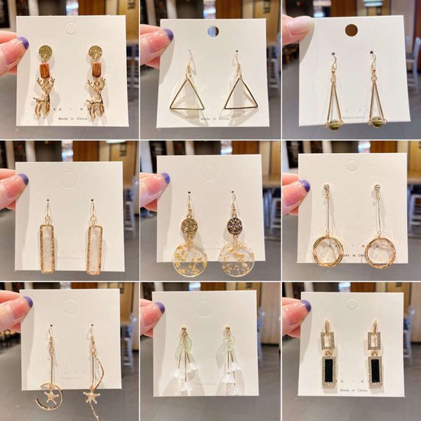 

women's long simple 2020 new earrings korean style tassel earrings, Black