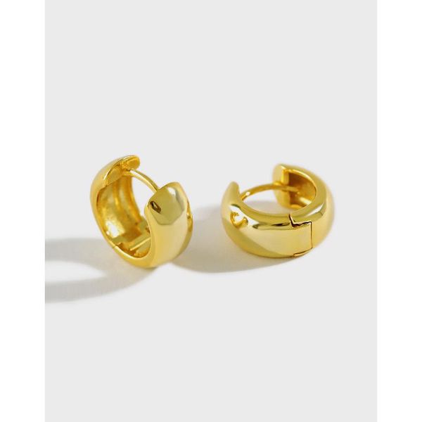 

hoop & huggie rainbow 2021 s925 sterling silver small earrings ins minimalist glossy round earbuckle women trend jewelry, Golden;silver