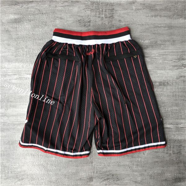 Herren-Team-Basketball-Shorts „Chicago“, rot-weiß gestreift, sportlich genähte Shorts, Hip-Pop-Hose mit Taschen-Reißverschluss, Jogginghose in Gr. S – Gr. 2XL, Gelb, Schwarz, Gold, Lila