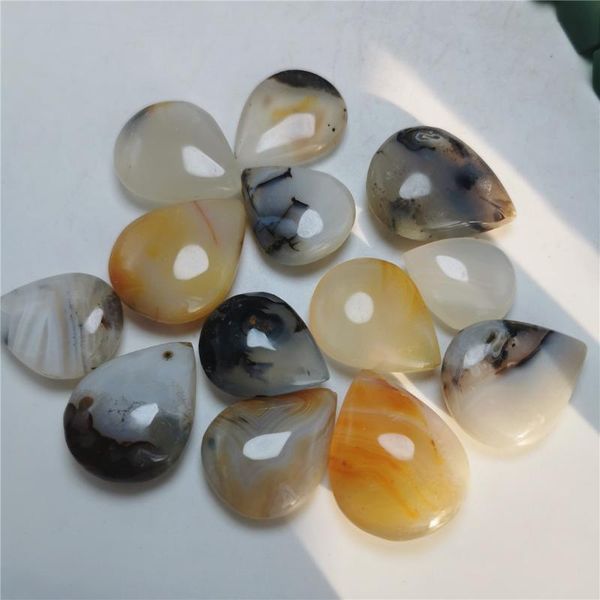 

decorative objects & figurines 1pcs beautiful natural moss agate pendants diy pendant jade jewelry fine healing point beads reiki quartz