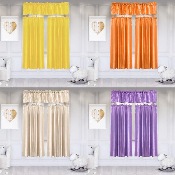 

solid kitchen home curtain sheer curtains modern plain yellow color short living room voile tulle window#0219g10 & drapes