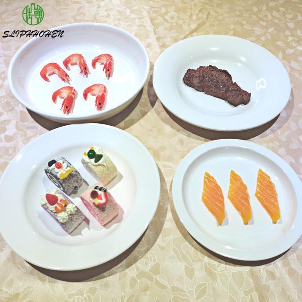 

dishes & plates white round soup plate western tableware dinner dish a5 melamine ware imitation porcelain dinnerware flat