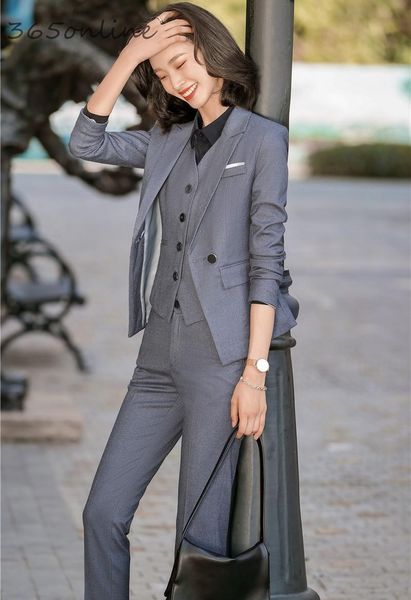 

women's suits & blazers fashion styles 2021 spring autumn uniform for business women work wear ladies office ol set, White;black